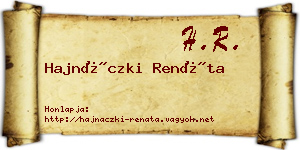 Hajnáczki Renáta névjegykártya
